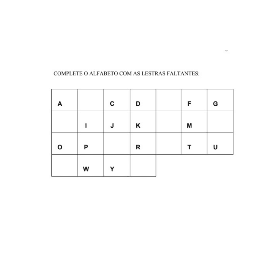 Exemplo de atividade cognitiva